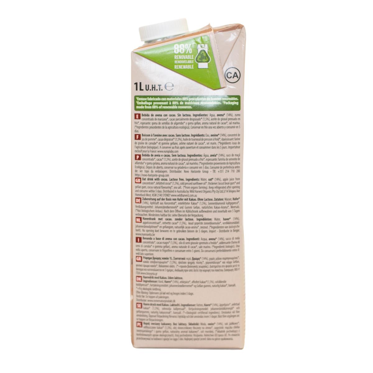 Bebida de Aveia e Cacau NaturGreen Biológica 1 L