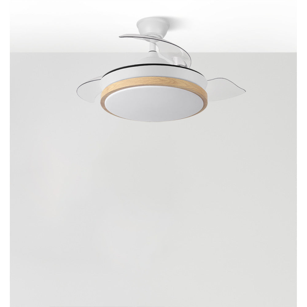 Ventilador Dc Evros Blanc/hay 72w 6120lm 91d 3aspas Desplegables 3000-4000-6000k Remoto, Temporizador, Memoria_3