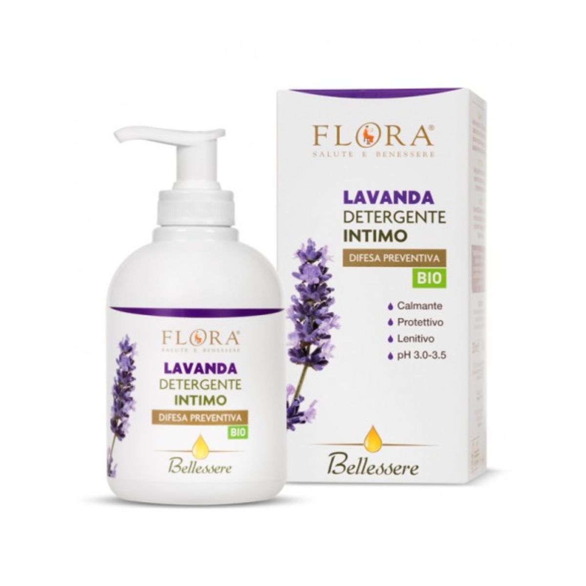 Gel Íntimo de Alfazema FLORA. Acalma, protege e suaviza. 250 ml
