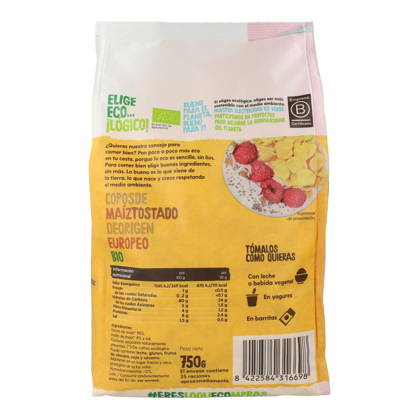 Maxi Pack Flocos de Milho Torrado Biológico Ecocesta 750gr