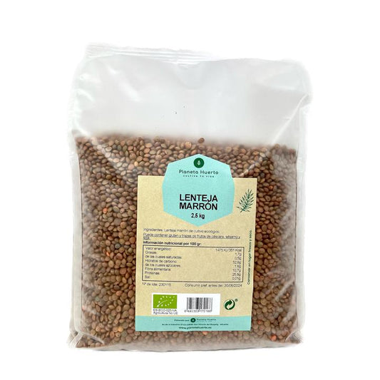 Lentilhas Castanhas ECO Planeta Huerto 2,5 kg