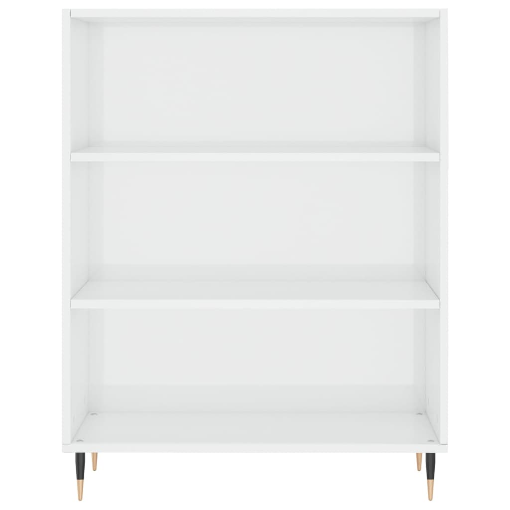 Aparador Alto Madera Contrachapada Blanco Brillo 69,5x34x180 Cm_5
