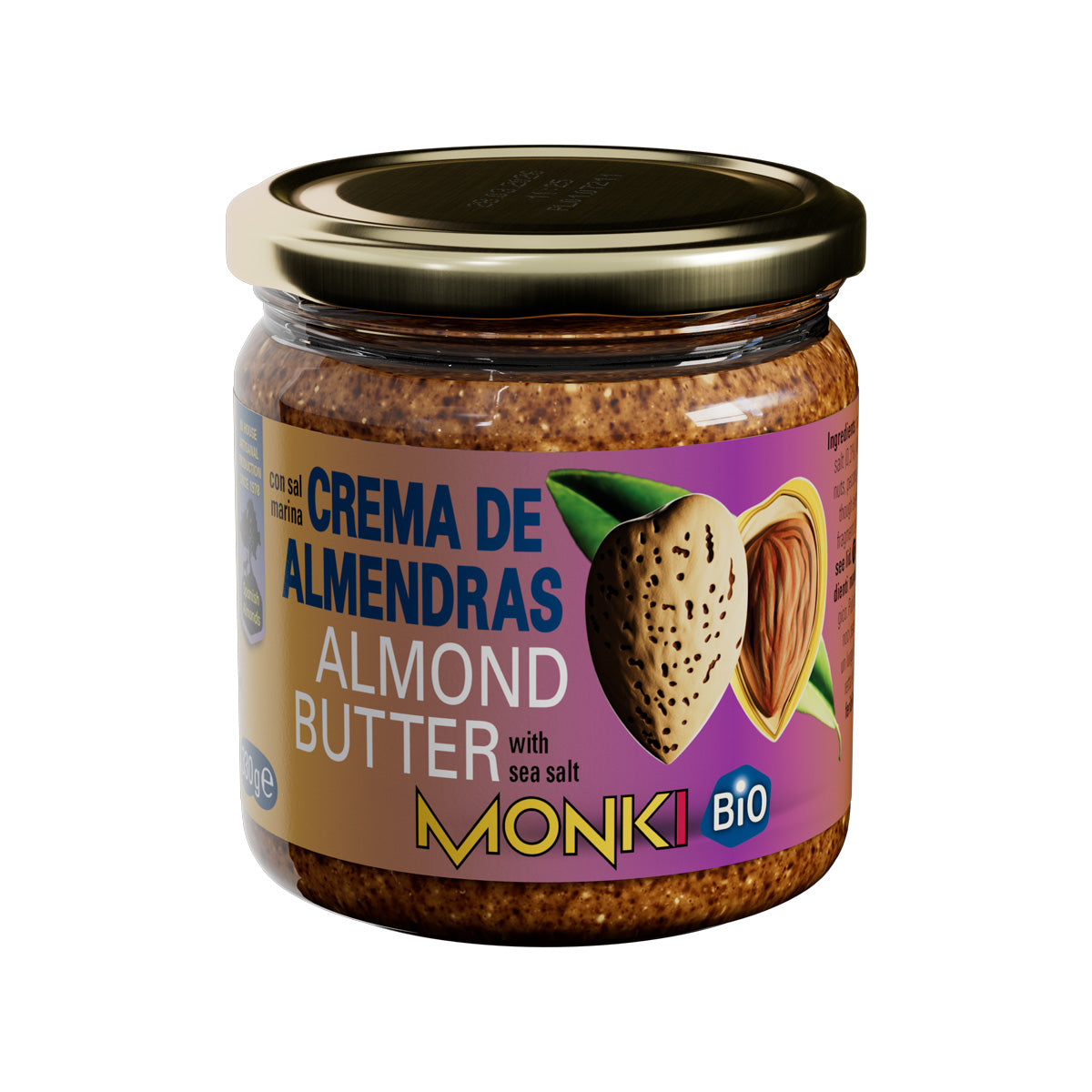 Creme de amêndoa torrada Monki 330 g