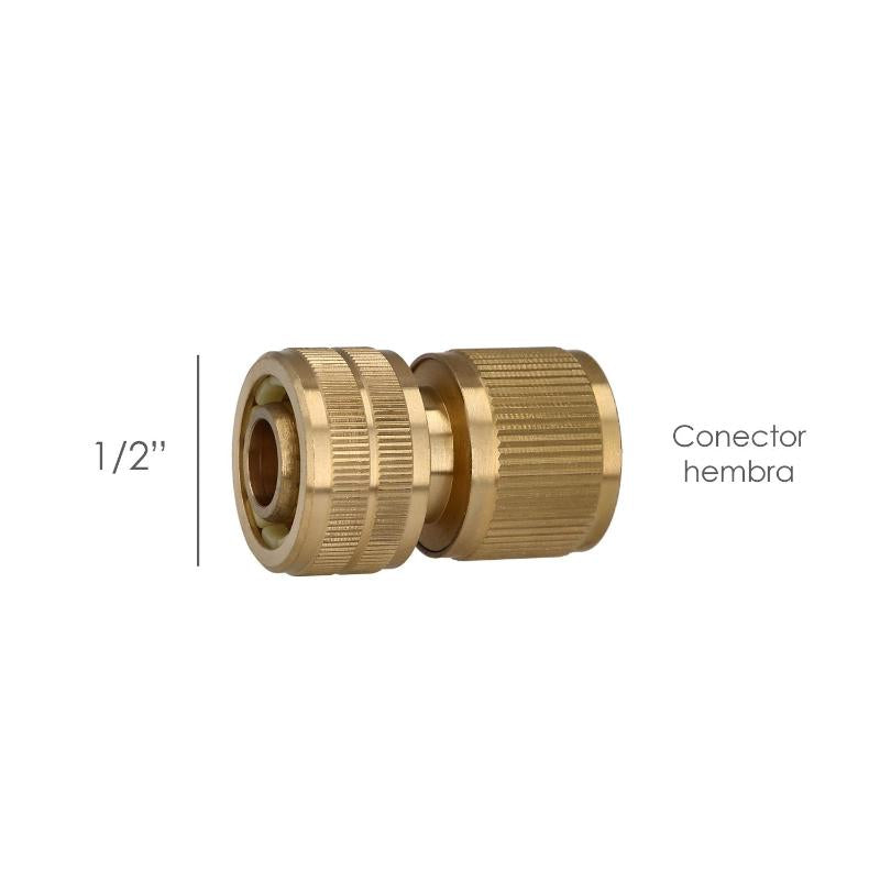 Conector Manguera Laton 1/2 Hembra, Adaptador Grifo, Conector Grifo A Conector Rapido_1