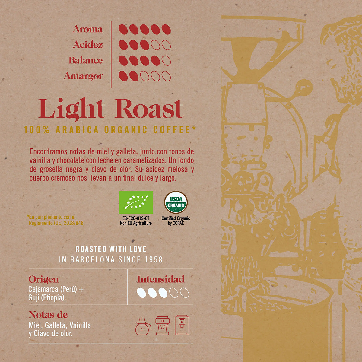 Grão de café torrado leve Atelier, Novell, 500 g