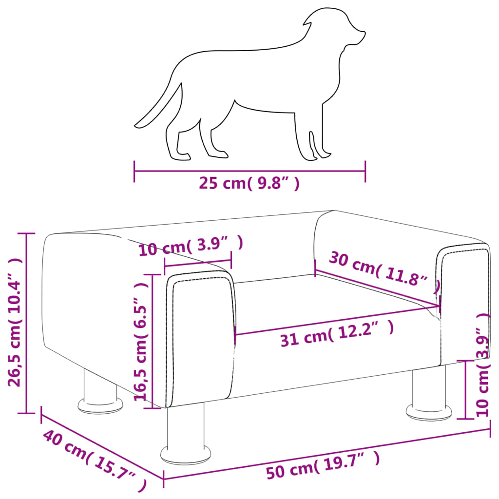 Cama Para Perros De Terciopelo Gris Claro 50x40x26,5 Cm / Vetonek_5