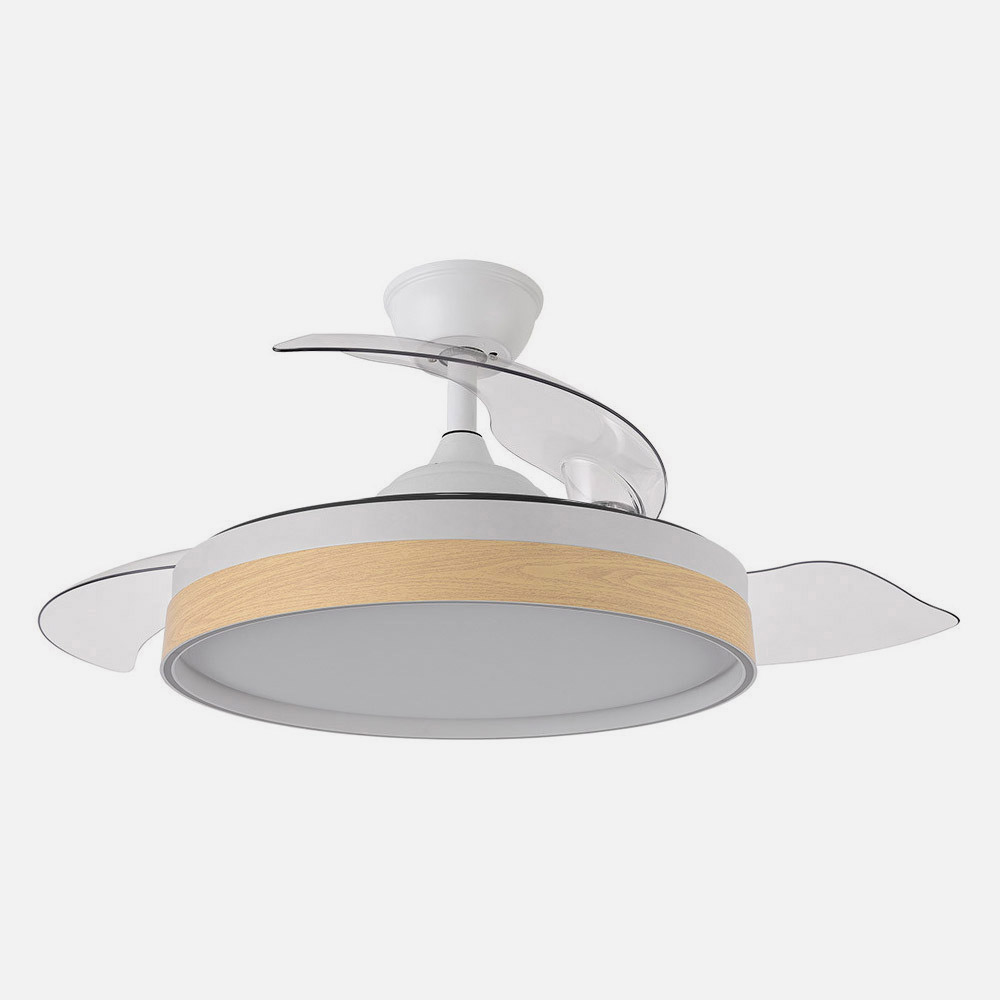 Ventilador Dc Iglu 72w 6120lm Blanco/haya 3asp.desplegables 32/47x50/107d.3colores, Remoto, Temporizador, Memoria_3