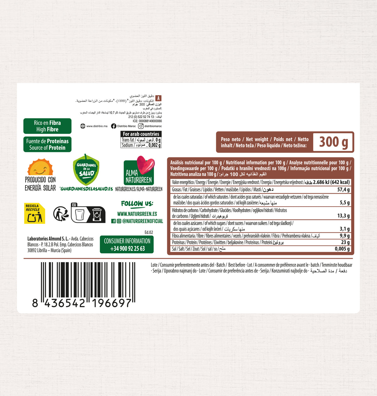 Farinha de Amêndoa Biológica Sem Glúten NaturGreen 300g