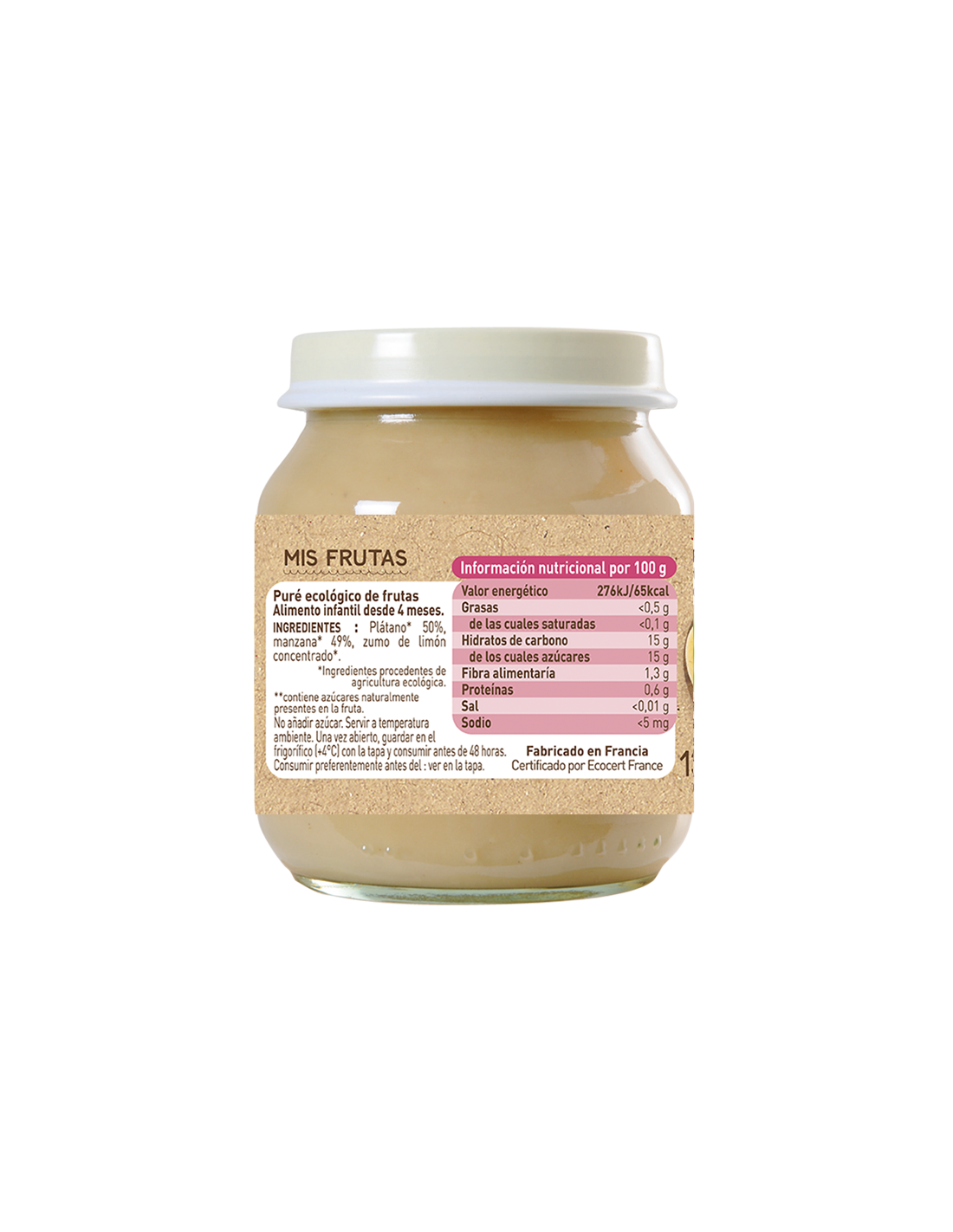 Babybio Banana e Maçã Pote 130g