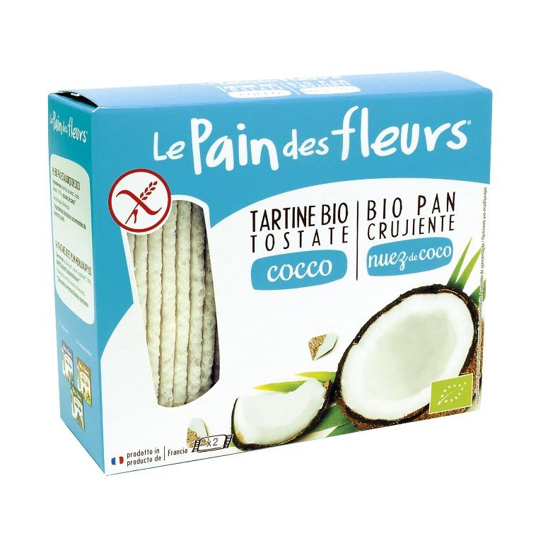 Biscoitos de arroz tostados crocantes com coco Le Pain de fleurs 150 g