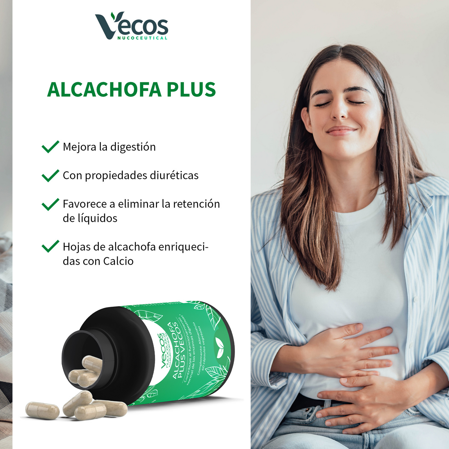 Alcachofa Plus Vecos 60 Cápsulas | Hígado Y Digestión De Grasas | Detox Natural 1680 Mg_3