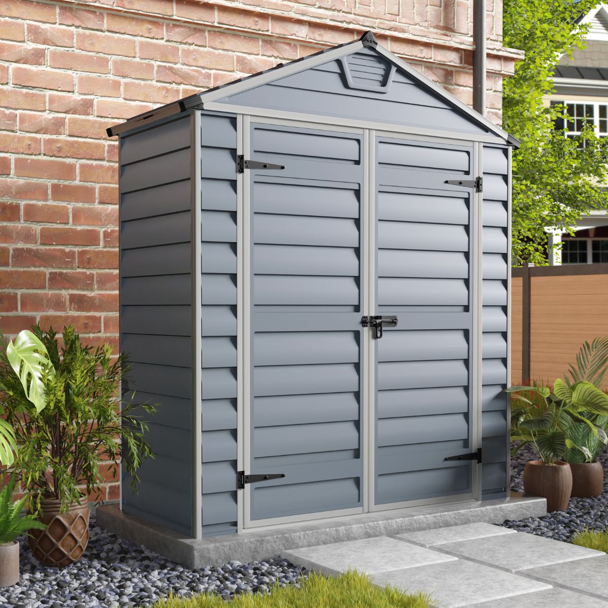 Telheiro de jardim Canopia Skylight Policarbonato 90x185x217 cm Cinza