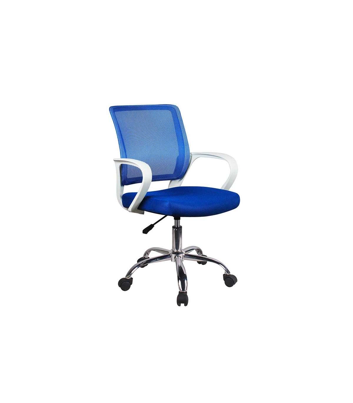 Silla Despacho De Diseño Moderno Giratoria Elevable Acabado Azul, 53 Cm(ancho) 79/91 Cm(altura) 49 Cm(fondo)_0