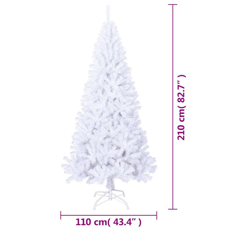 Vidaxl Árbol De Navidad Artificial Con Ramas Gruesas Pvc Blanco 210 Cm_5