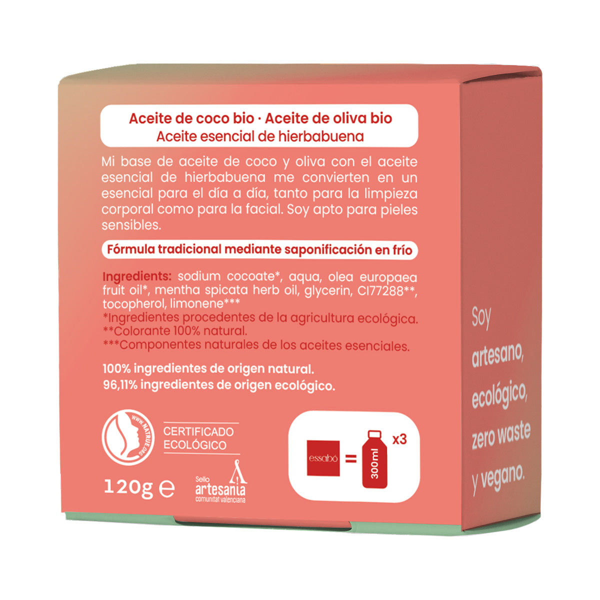 Sabonete Sólido Orgânico Essencial de Hortelã-Pimenta ESSABÓ 120 g