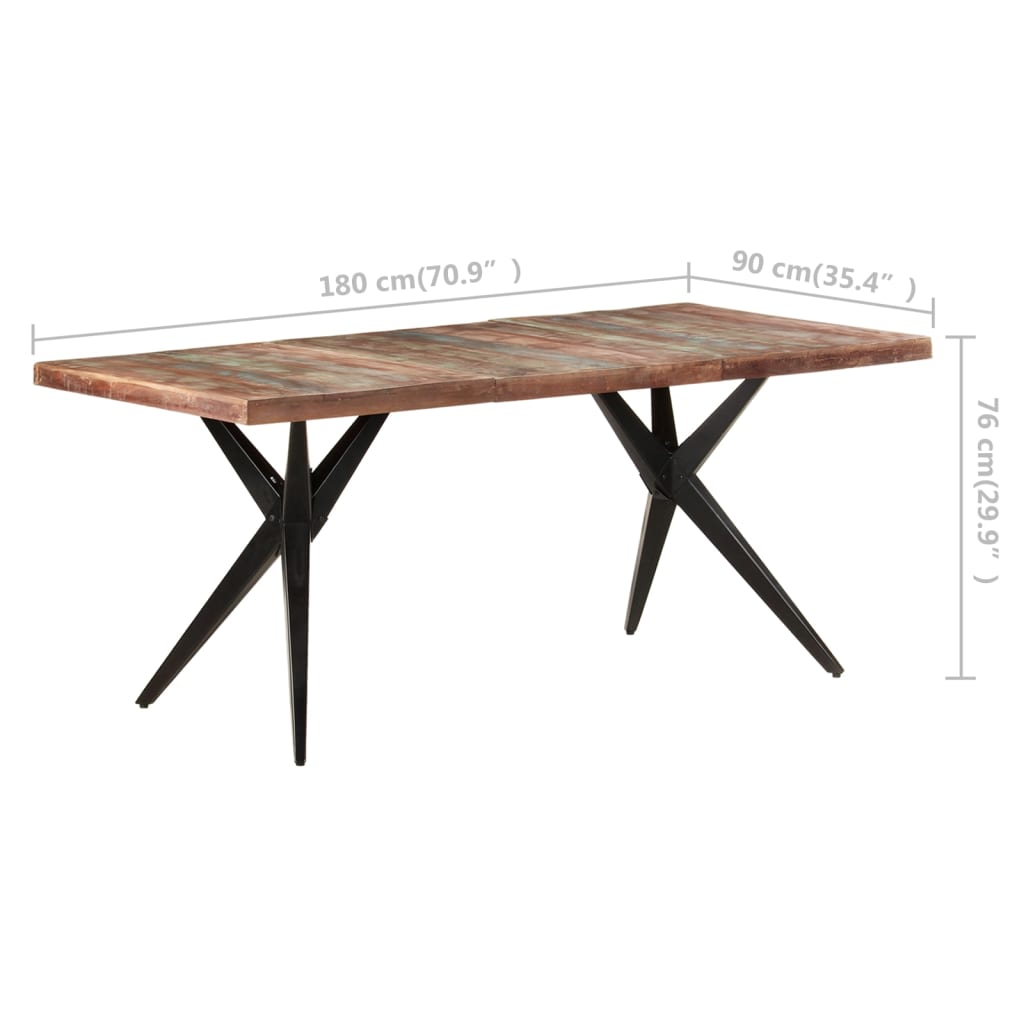 Mesa De Comedor De Madera Maciza Reciclada 180x90x76 Cm_4