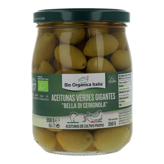 Azeitonas Verdes Gigantes Bio Organica Itália 550 gr
