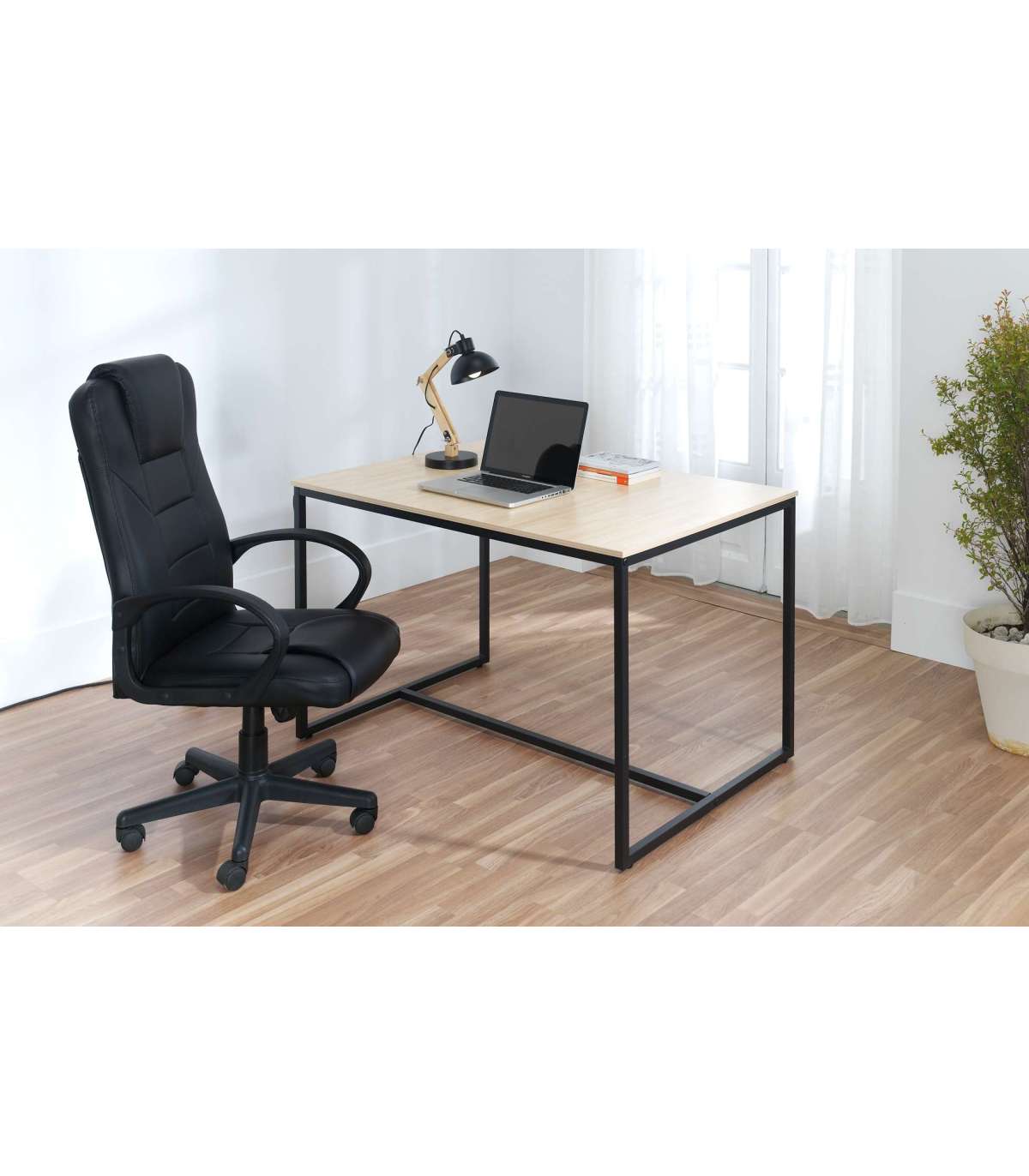 Sillón Despacho Negro Giratorio Lawyer 64cm(ancho) 118/126cm(altura) 64cm(fondo)._5