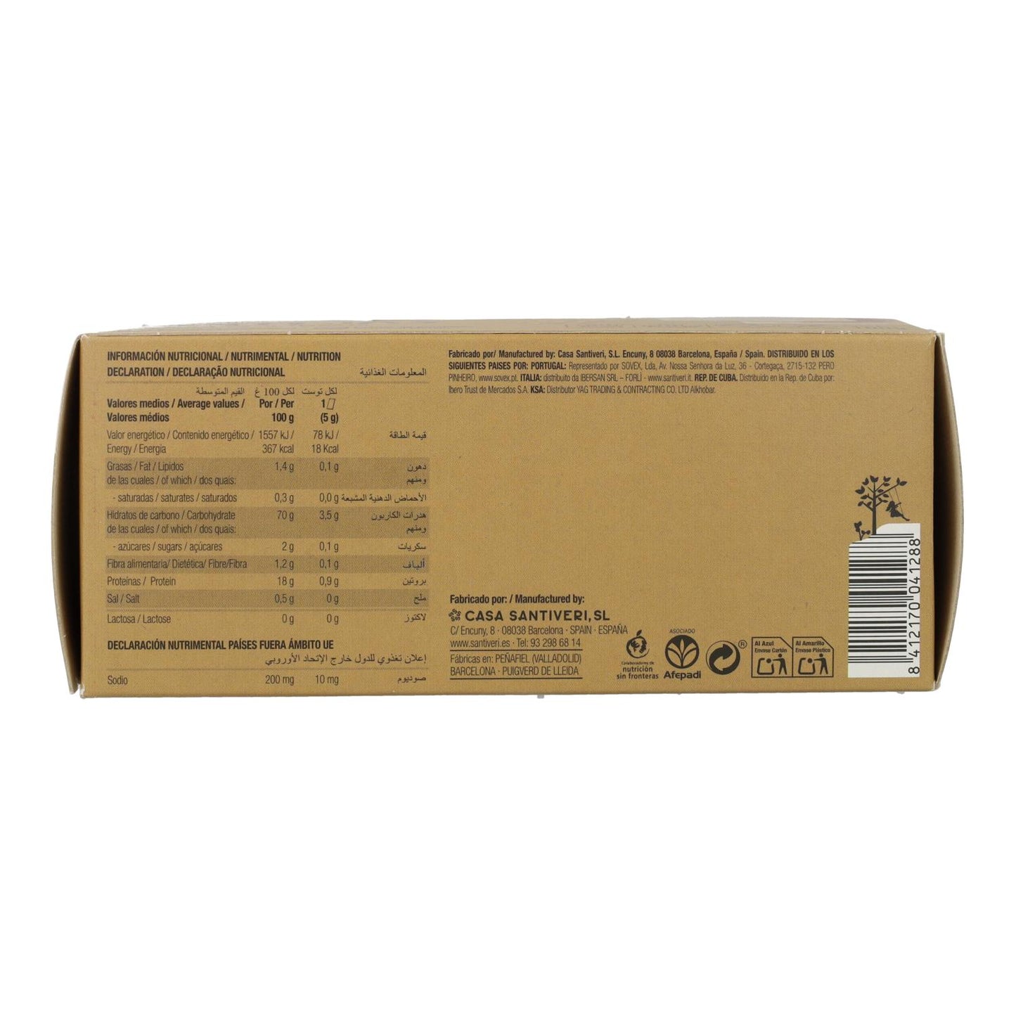 Tosta de Lentilhas Biológicas Leve e Crocante Santiveri 100 g