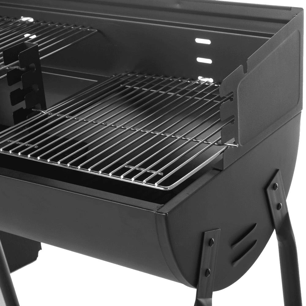 Grelhador retangular a carvão aço preto 107 x 58 x 94 cm Ldk Garden