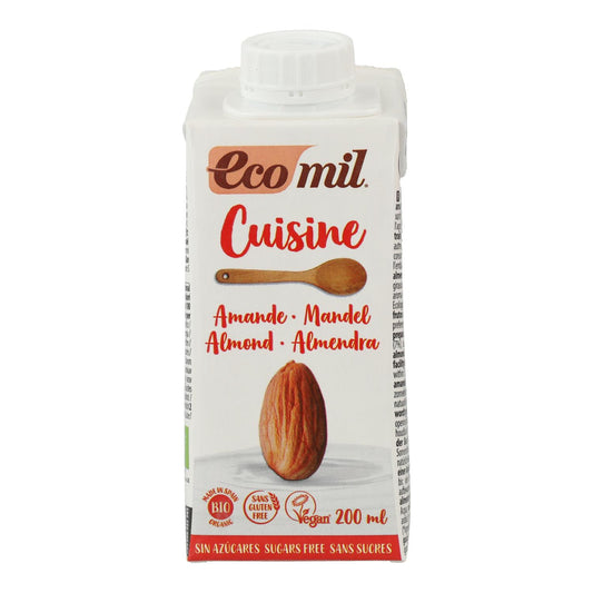 Creme Vegetal de Amêndoa sem Açúcar Bio Cuisine Nature Ecomil 200 ml