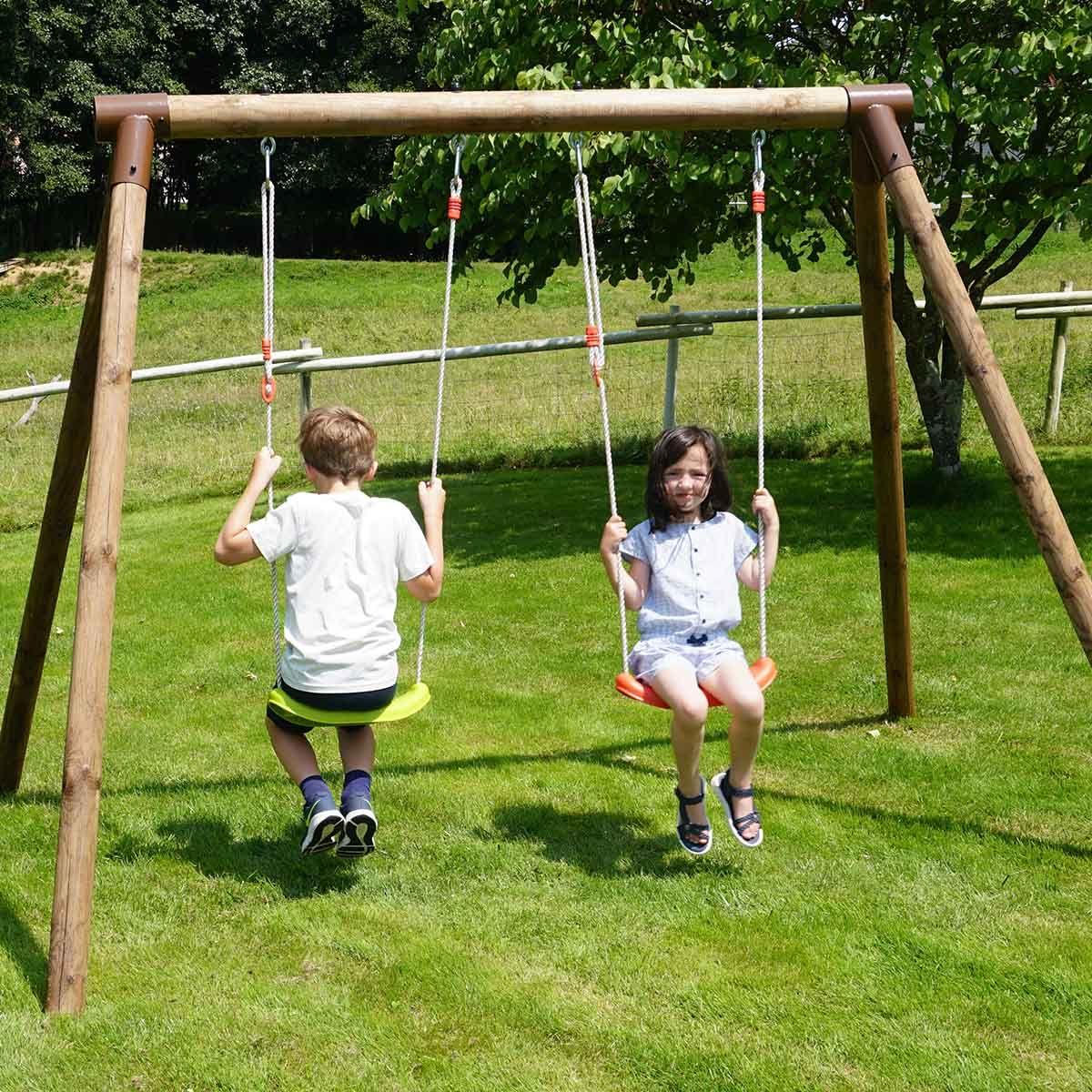 Baloiço de madeira Alizee com dois assentos Soulet