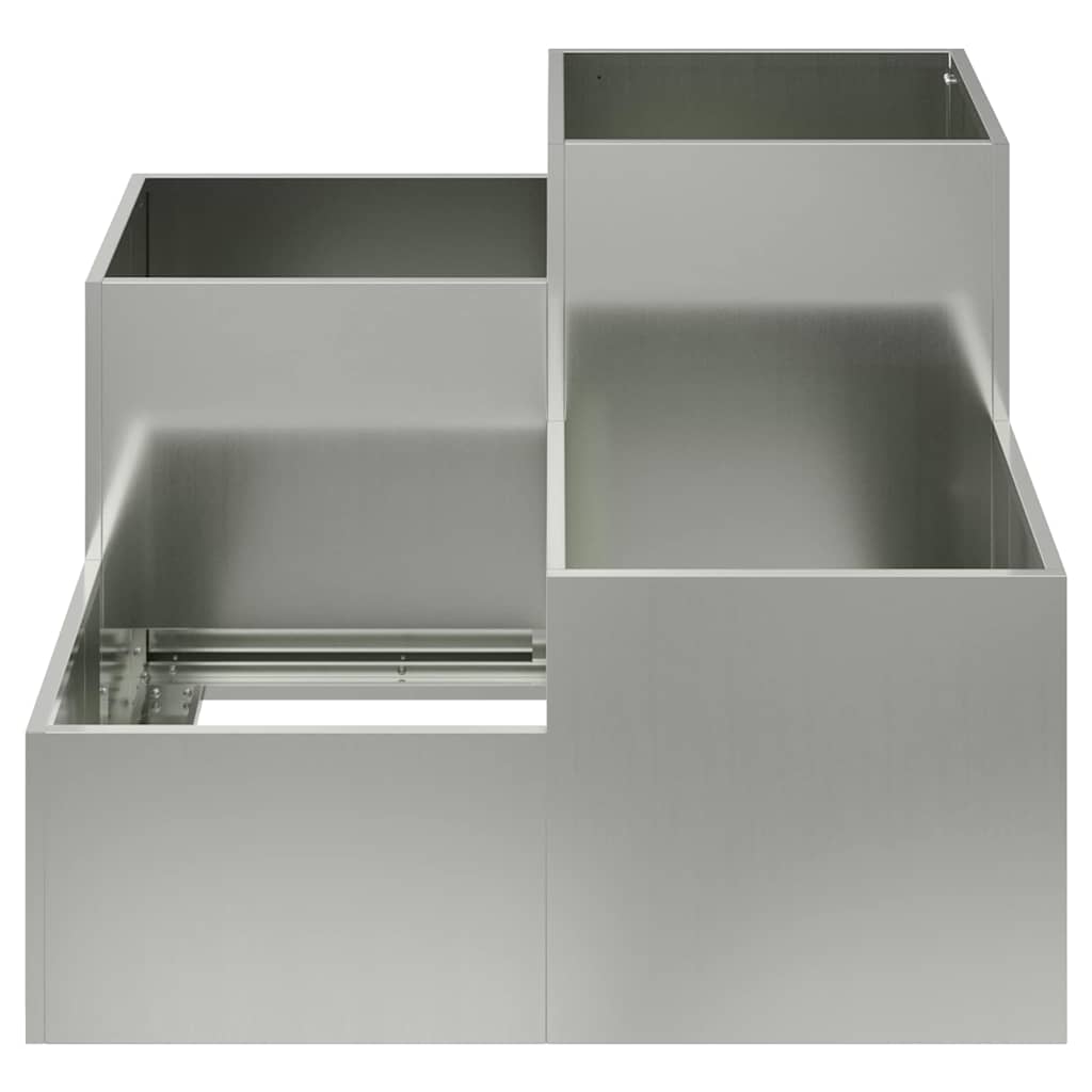 Maceta Para Jardín Plateado 100 X 100 X 60 Cm Acero Galvanizado_5