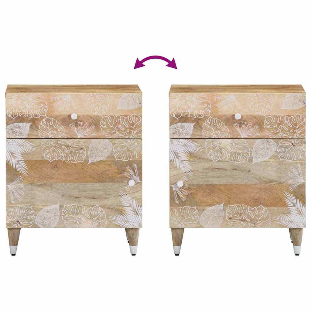Mesita De Noche Madera Maciza De Mango 50x33x60 Cm_4