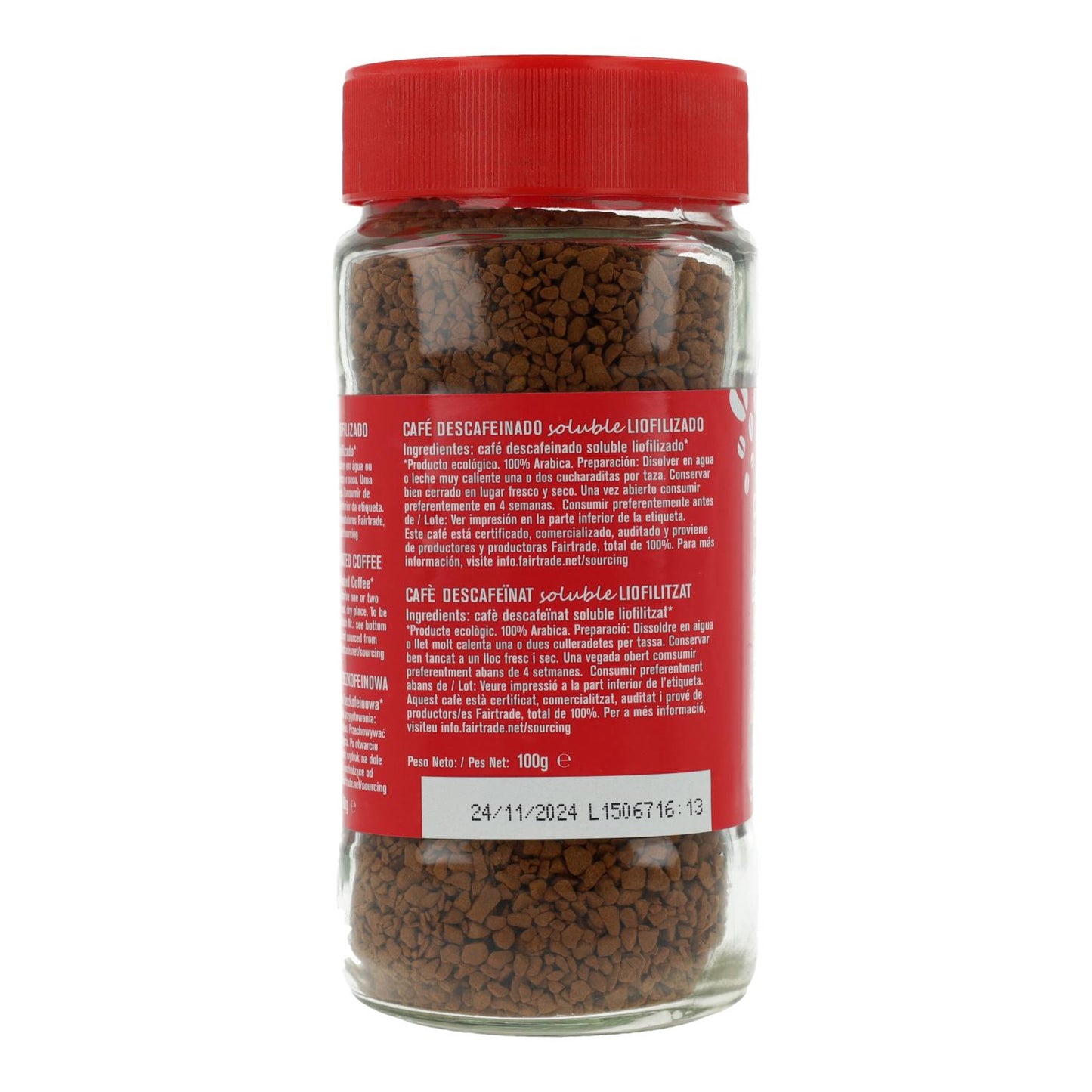 Café instantâneo descafeinado liofilizado Bio Alternative, 100g