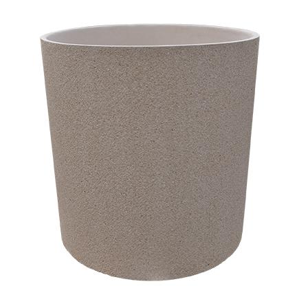 Vaso redondo Euclid texturizado branco Tuozi