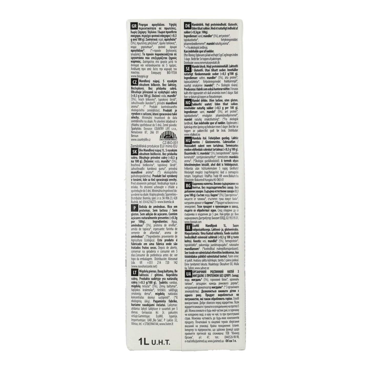 Bebida Vegetal de Amêndoa Biológica EcoMil 1 L