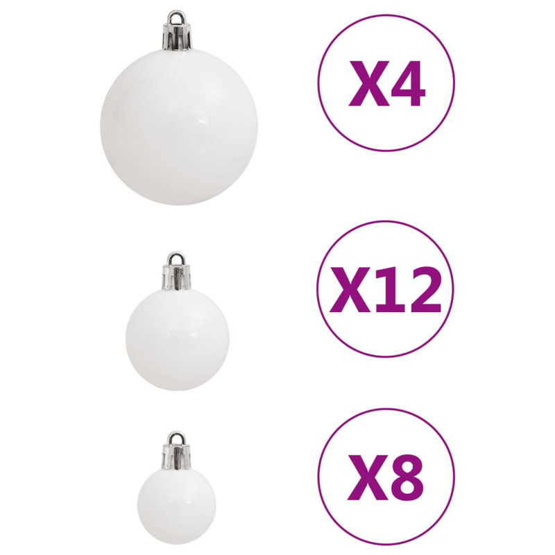 Vidaxl Juego De Bolas De Navidad 111 Pzas Poliestireno Blanco_5