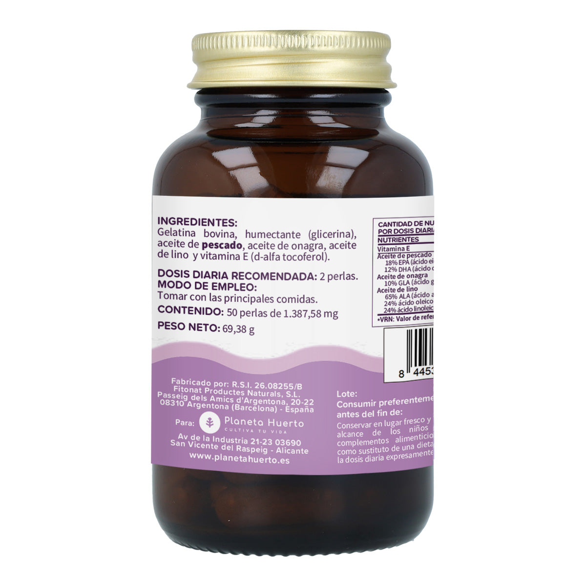 Ómega 3 6 9 1000 mg Planeta Huerto 50 pérolas