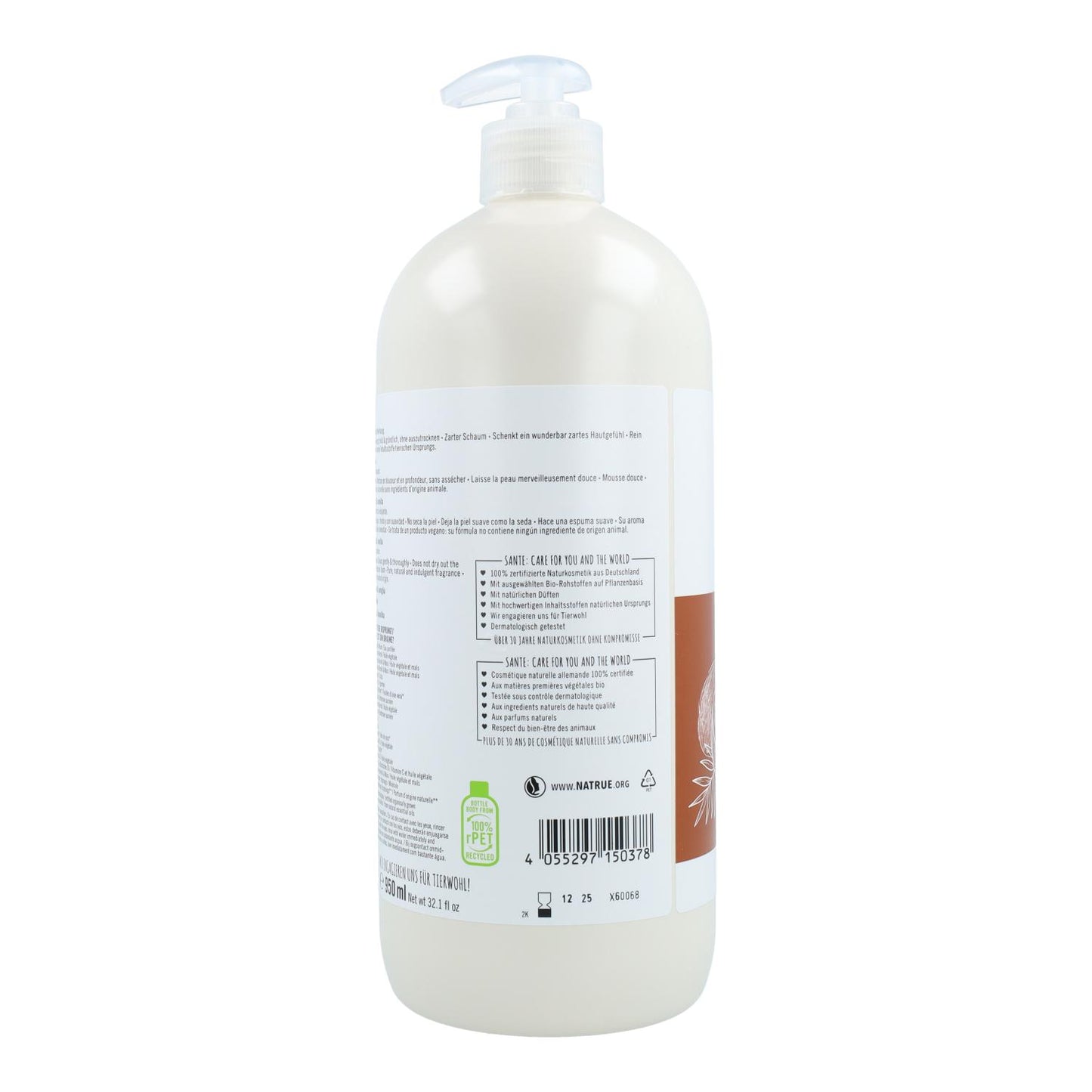 Gel de banho biológico de coco e baunilha Sante 950 ml