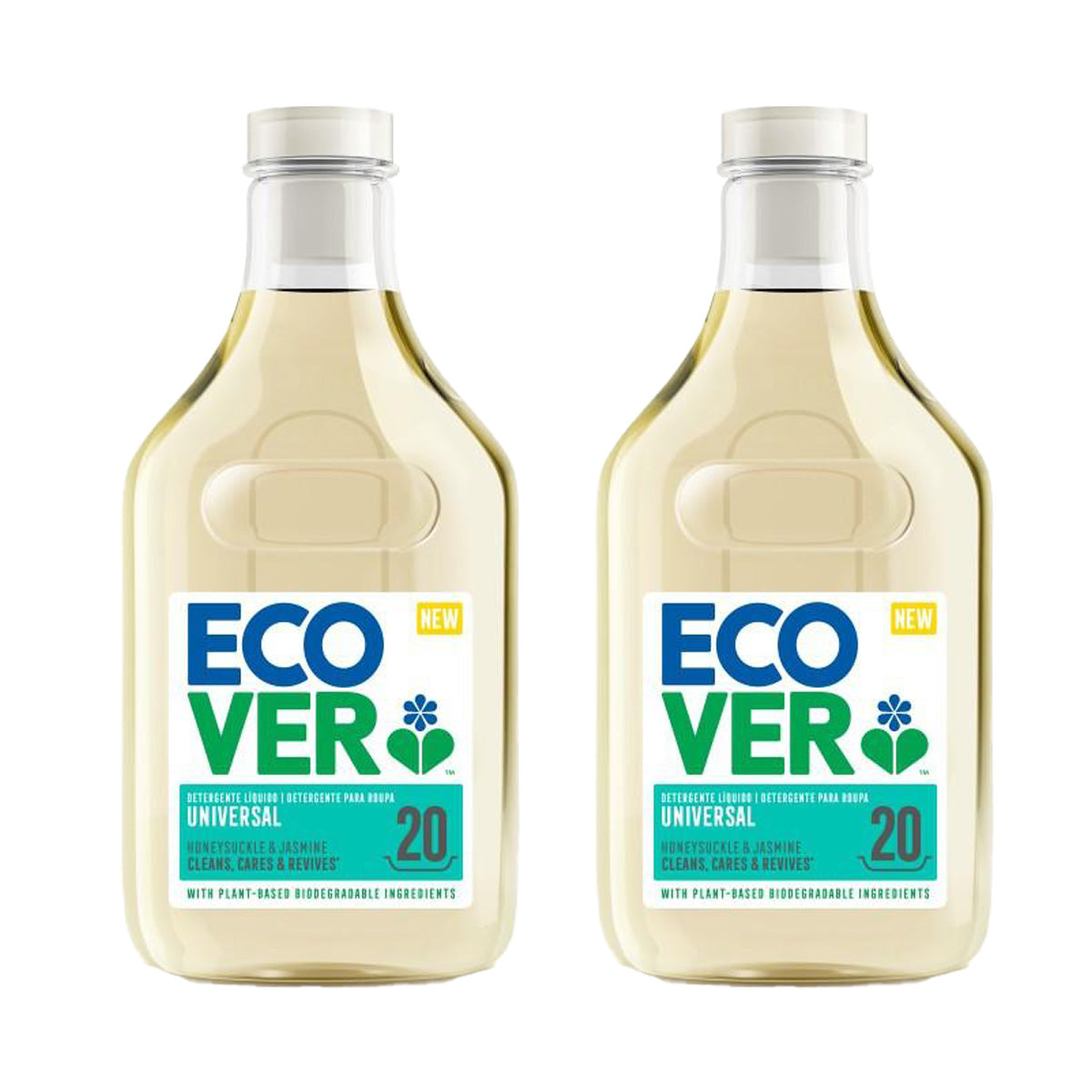 Embalagem de 2 Detergente Líquido Universal Ecover 1 L