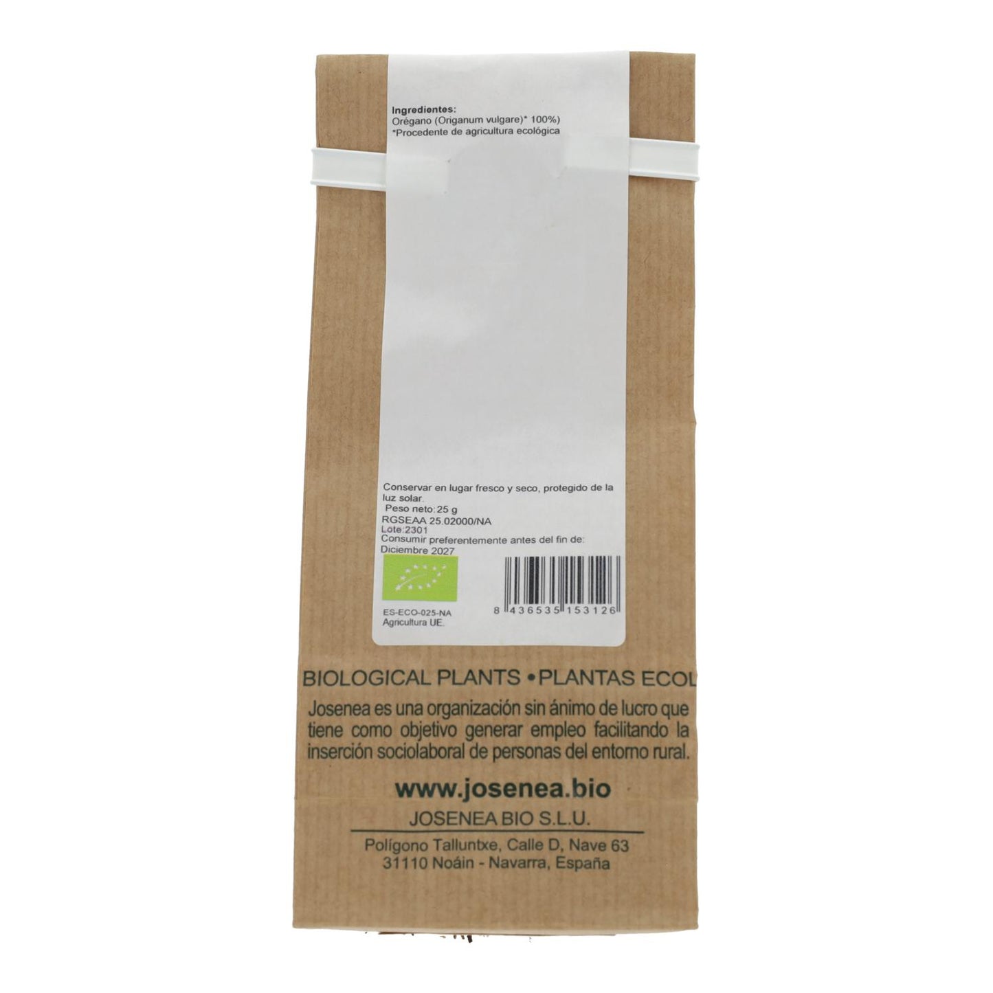 Josenea Bulk Bio Orégãos 25 g