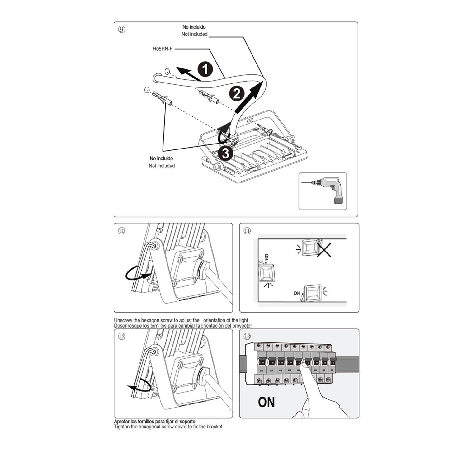 Foco Led Plano Potencia 10 Watt.800 Lumenes. Luz Blanca 4000ºk Protección Ip65. Cuerpo Aluminio. Foco Exteriores / Interiores.