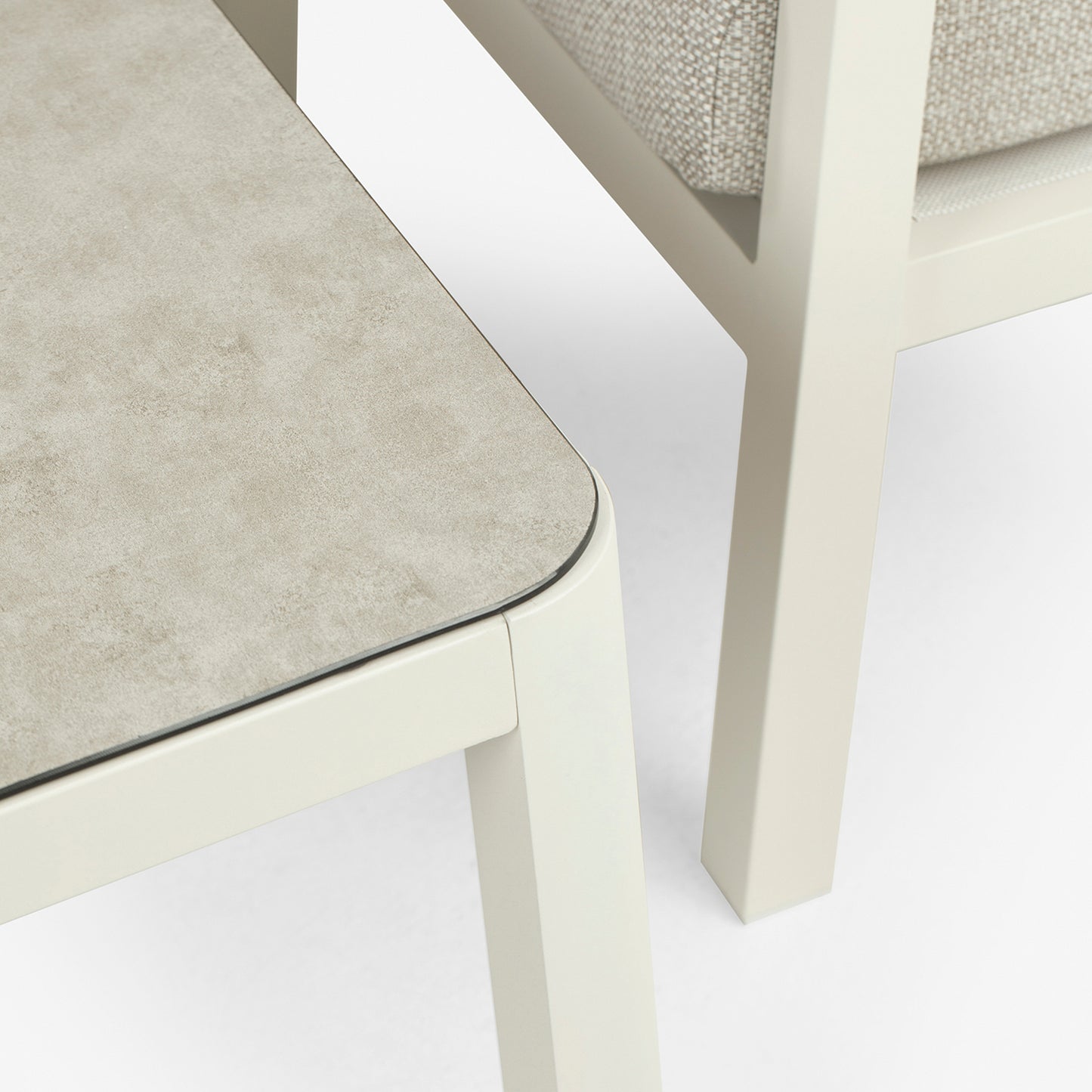 Conjunto De Sofás Para Jardín, Sofá 3 Plazas, Aluminio, Color Blanco Envejecido, Mesa:120x60x45cm Sillón:83x65,5x89 Cm Sofá:180x83x89 Cm Alto_5