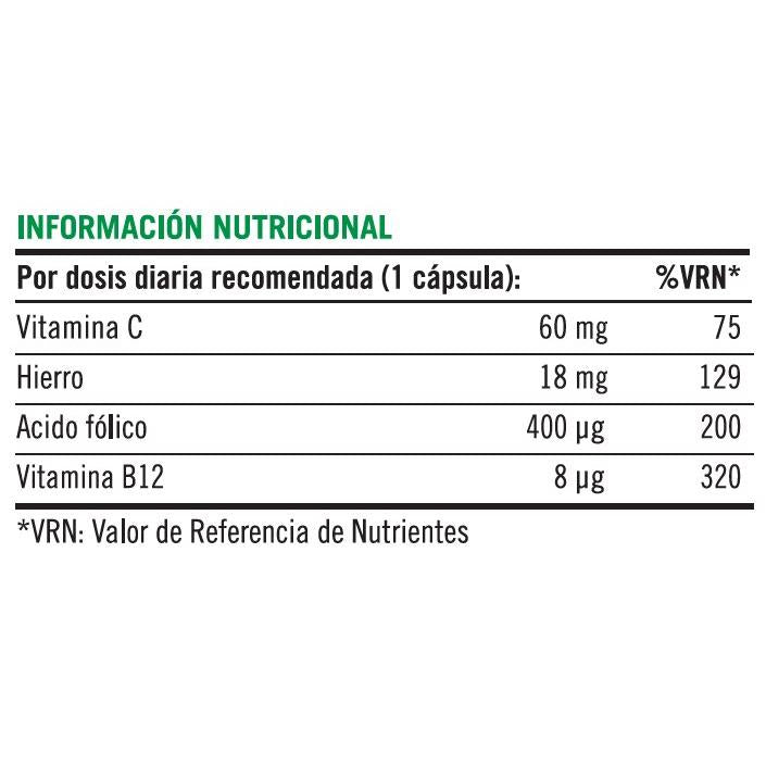 Ferro complexo suave com vitamina C e B12 100 cápsulas Nature's Bounty
