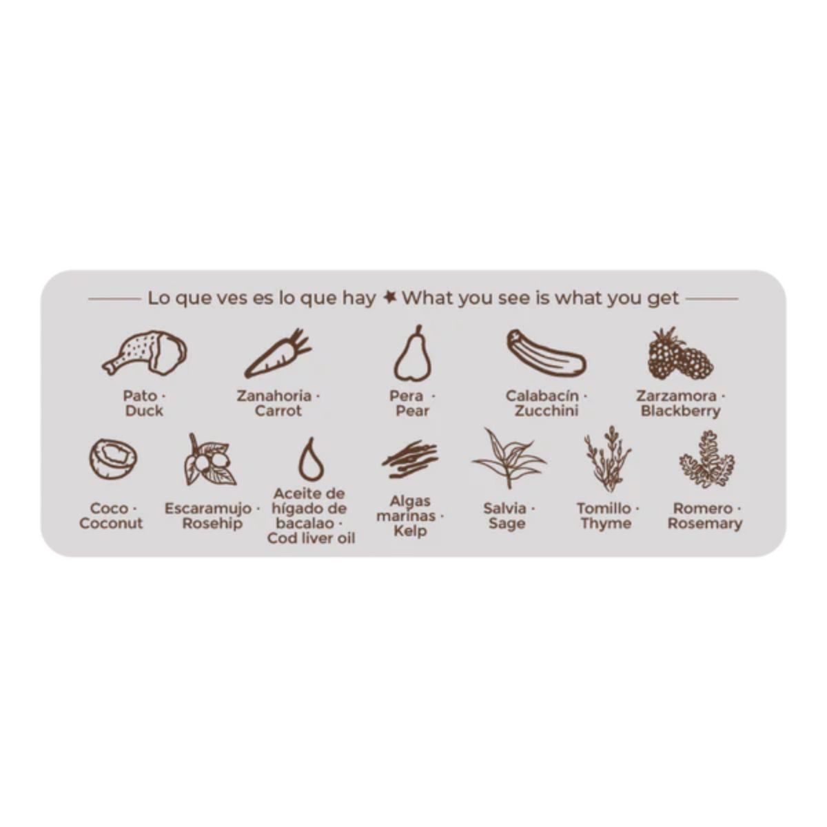 Ração húmida para cães Puromenu Sublime Duck Barf Organic 400g