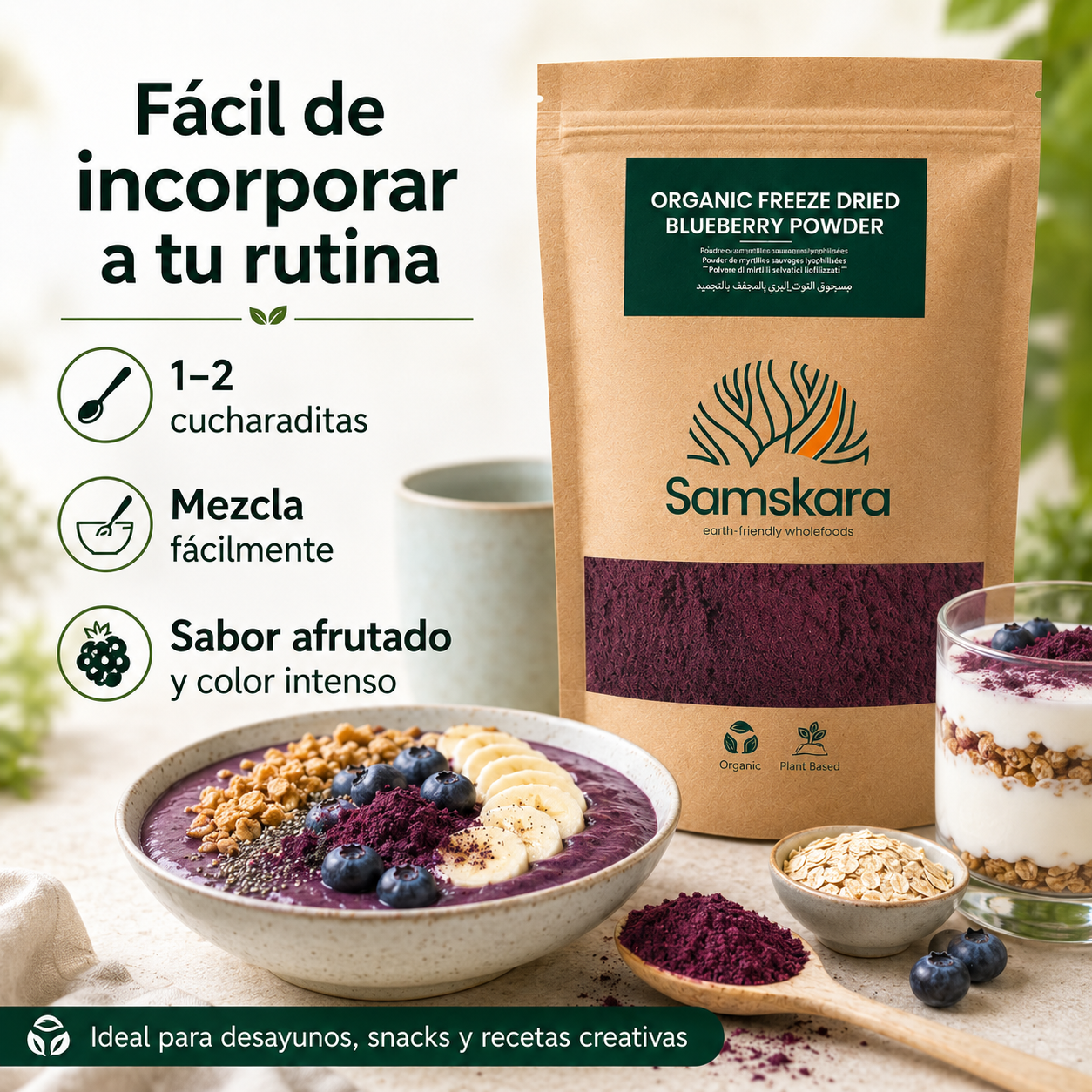Arándano Nórdico En Polvo Bio - 150g | Fruta Deshidratada Ecológica, Snack Vegano Natural Sin Azúcares Añadidos_5