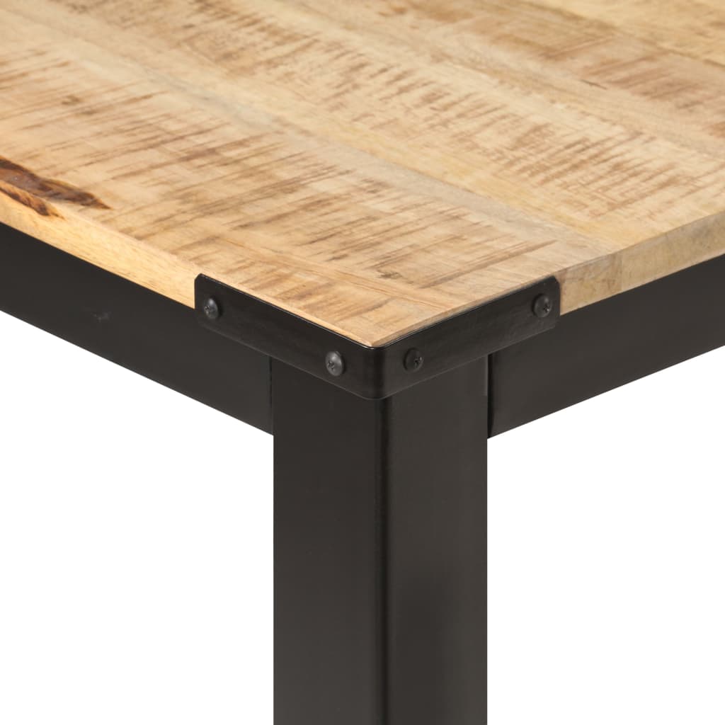 Mesa De Comedor De Madera Maciza De Mango Rugosa 180x90x76 Cm_4