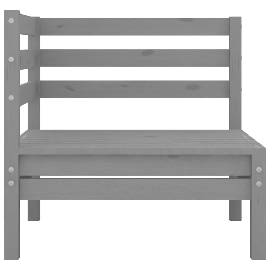 Juego De Muebles De Jardín 7 Piezas Madera Maciza De Pino Gris / Vetonek_5