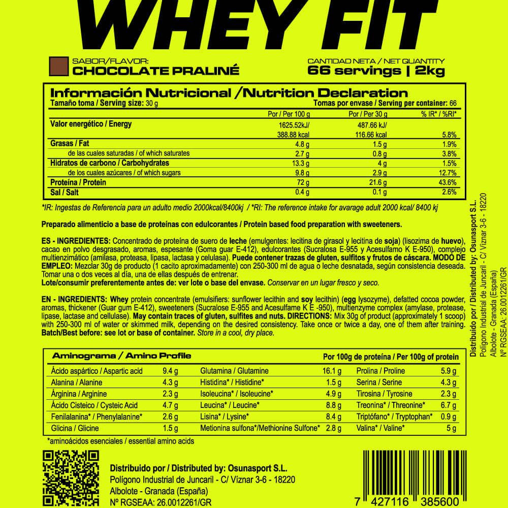 Whey Fit - 2kg - Chocolate Praliné - Aumenta La Masa Muscular - Masmusculo_5