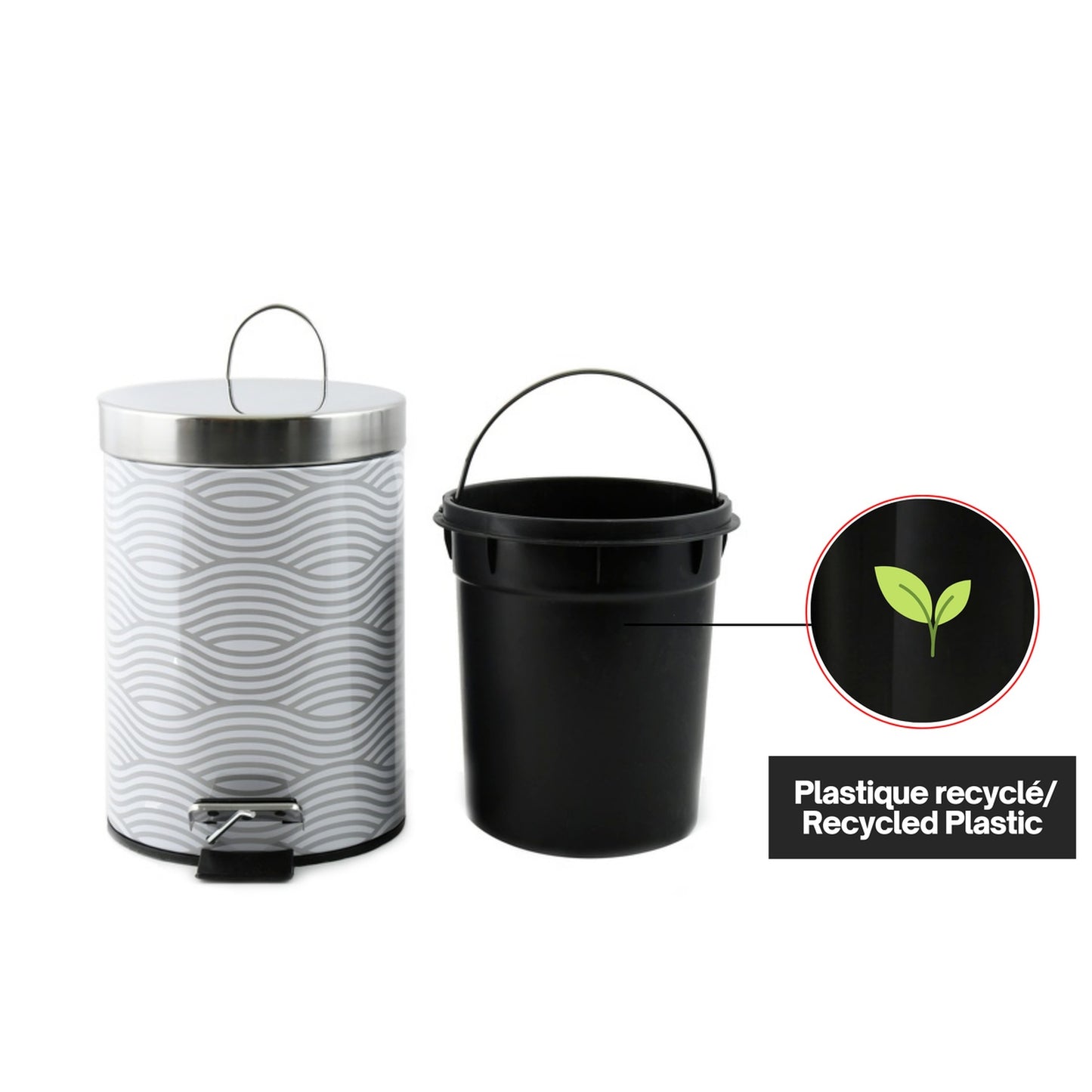 Basura Metal 3l Wave Gris