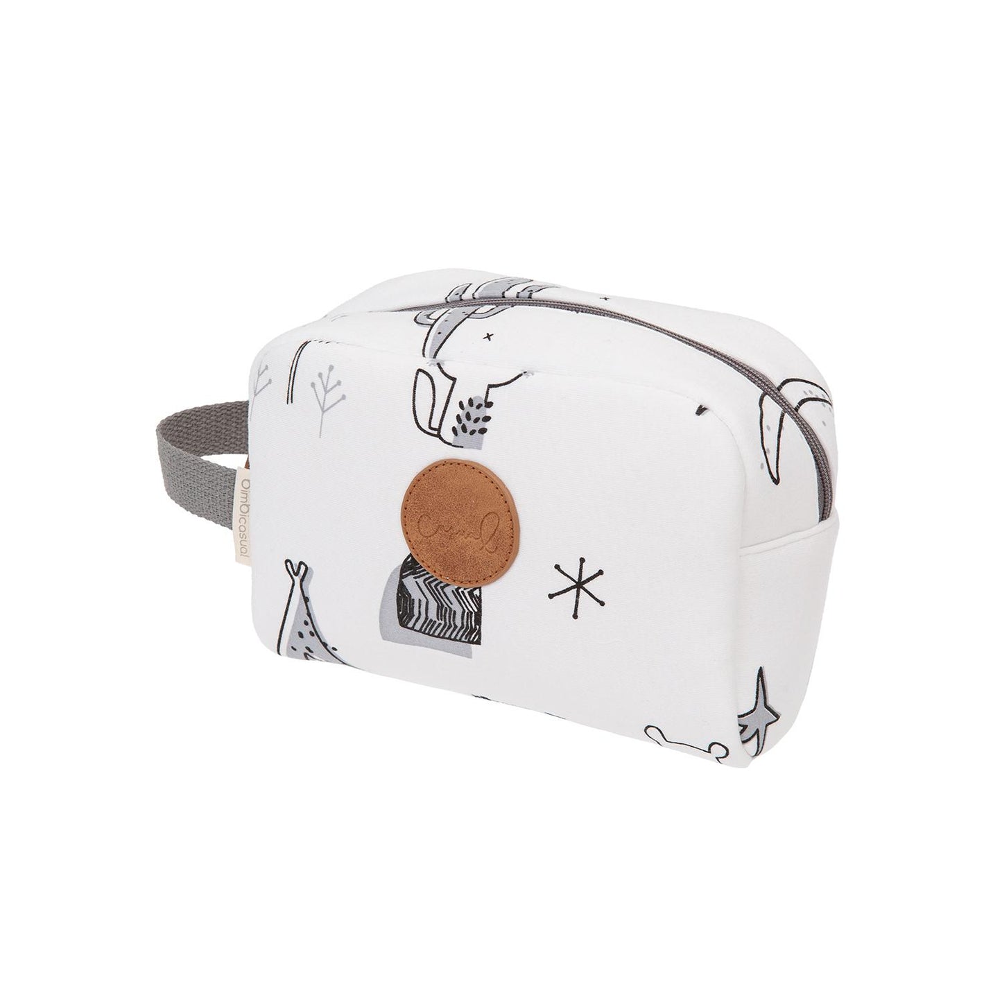 Bolsa de higiene indiana branca e cinzenta BimbiDreams