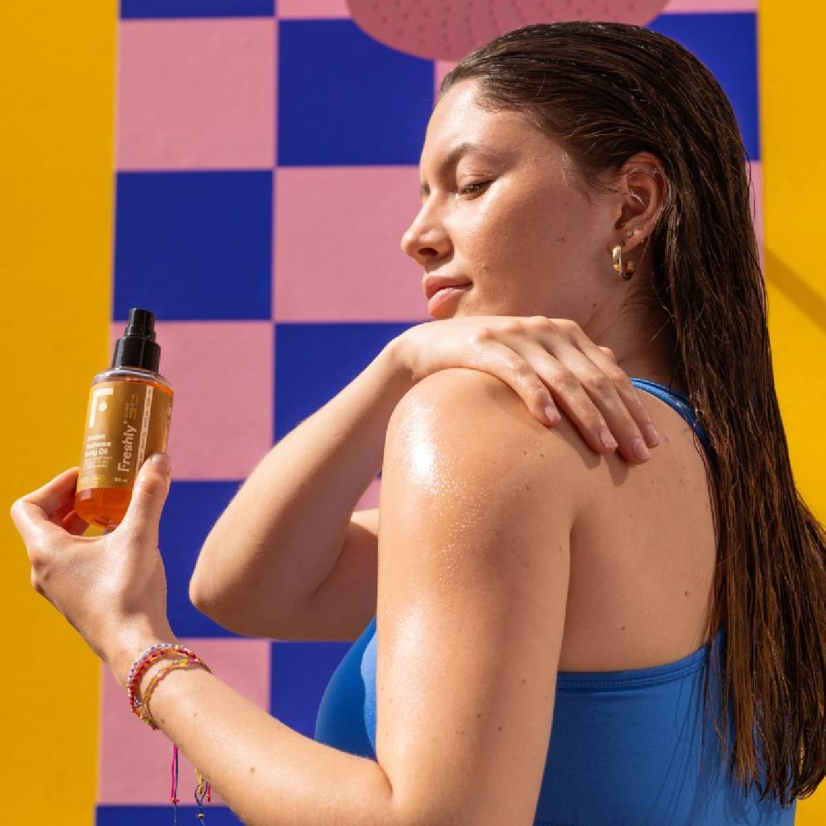 Embalagem de 2x Óleo Corporal Golden Radiance Freshly 100ml