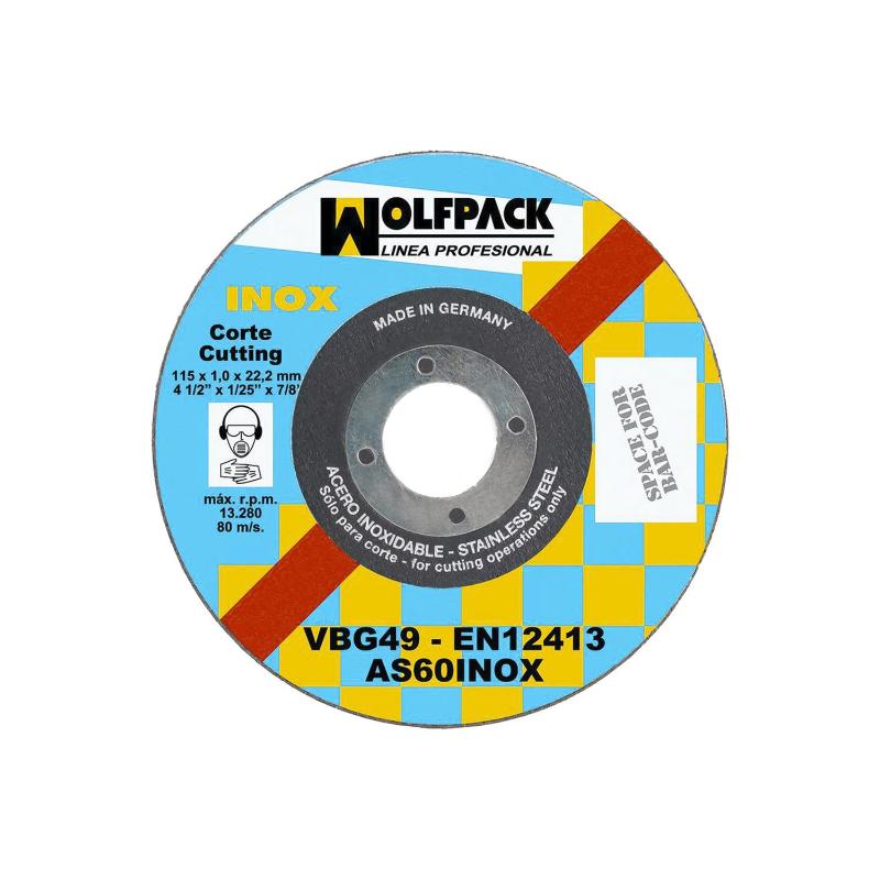 Disco Corte Abrasivo Inoxidable 115x1,0x22,2 Mm.