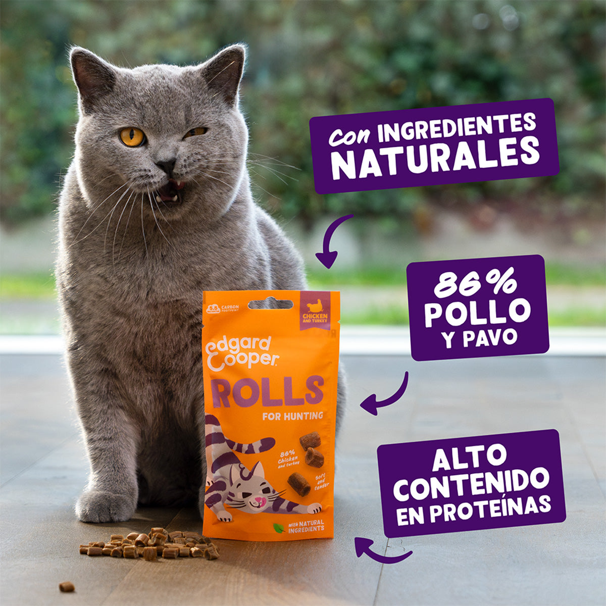 Rolinhos de Frango e Peru - Snacks Naturais para Gatos 45g