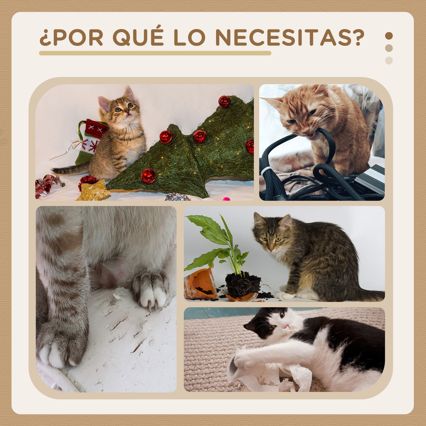 Pawhut Árbol Rascador Para Gatos Medianos Altura 85 Cm 48x48x85 Cm Gris_5